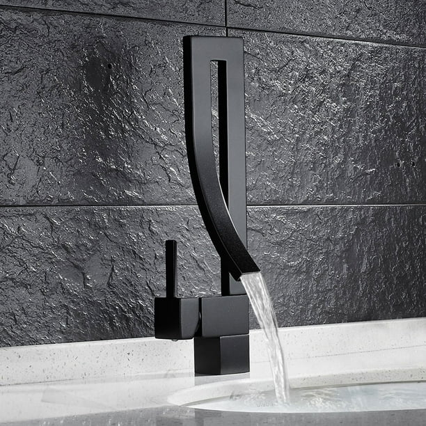 Luxury Black Sink Basin Spout Mixer Faucet Brass Bathroom Tap Deck Mounted Luxury Black Sink Basin Spout Mixer Faucet Brass Bathroom Tap Deck Mounted